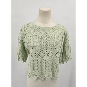 Willow & Root Green Lily Crochet Top